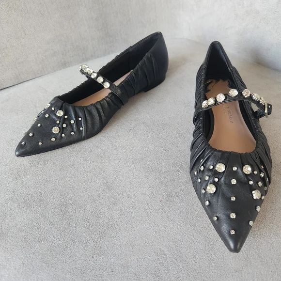 Antonio Melani Jennifer Sumko flats 8 black leather LyssaLou Mary Jane new $130 - Picture 2 of 14